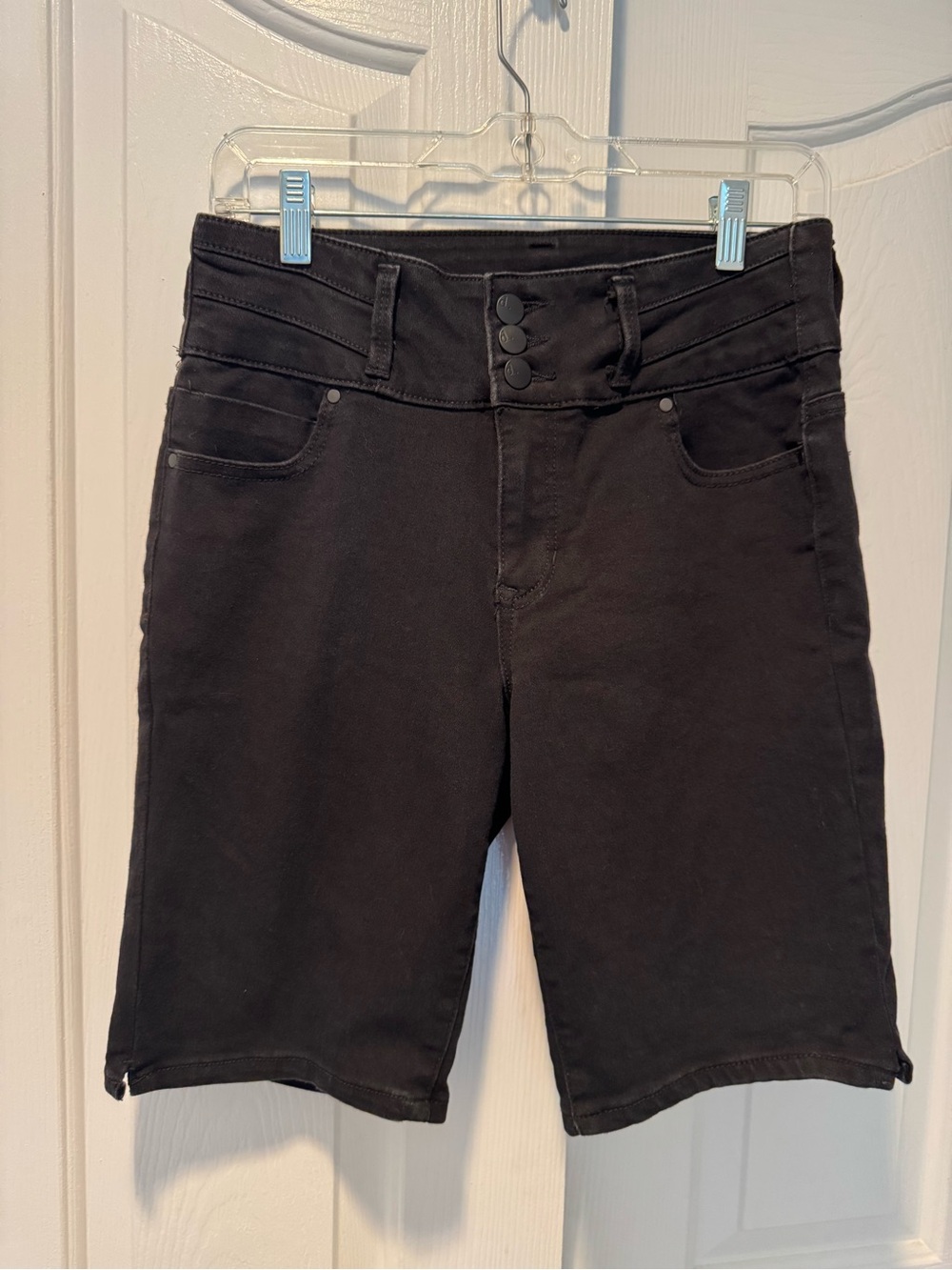 d. jeans Black High-Rise Bermuda Shorts with Triple Button